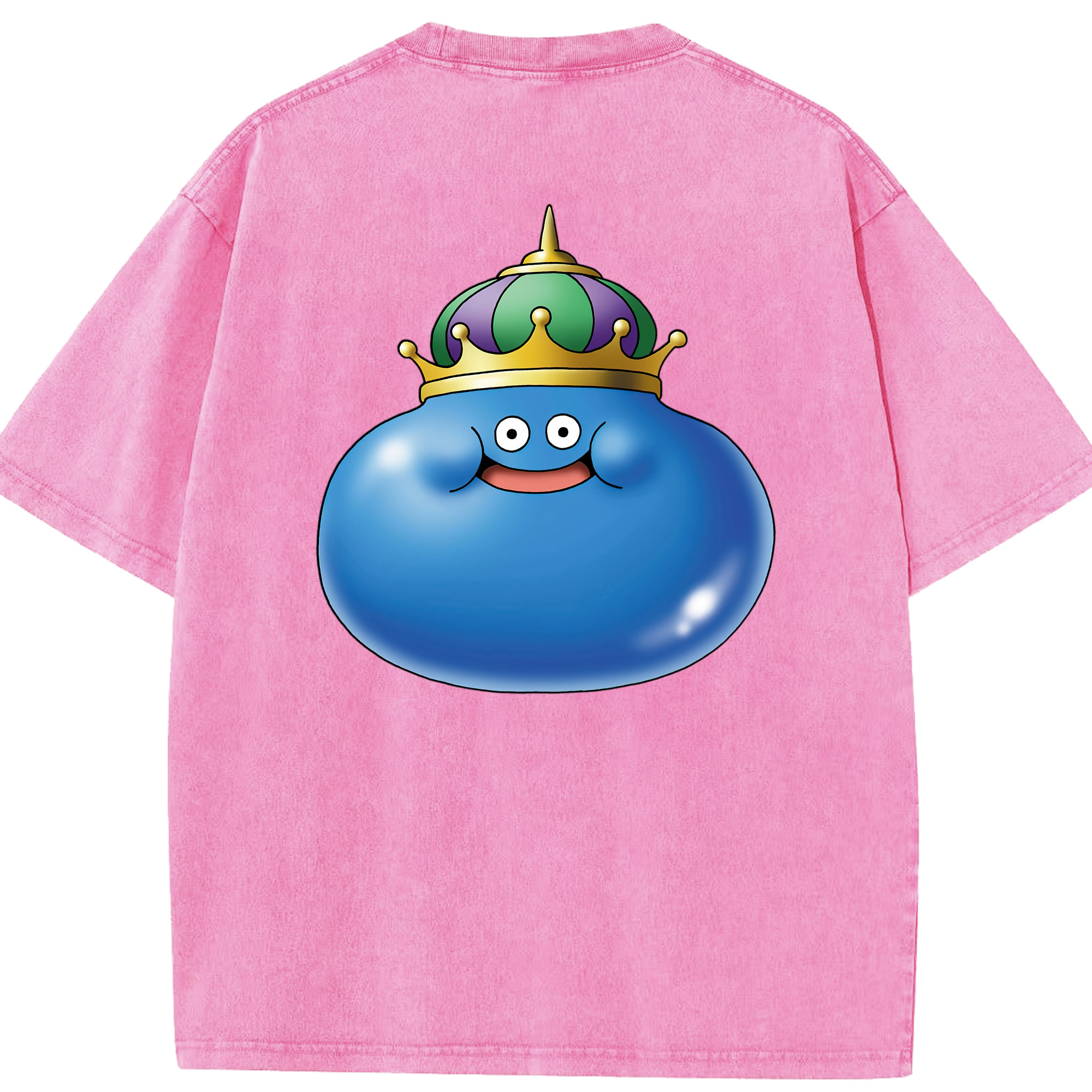 （画像用） ドラゴンクエスト Doragon Kuesuto Dragon Quest 綿100% ヴィンテージ風 半袖Tシャツ（背面プリント）
